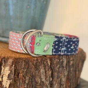 Vineyard Vines Mixed Fabric Belt. Pastel Women’s Sz-M 41” Preppy | Patchwork